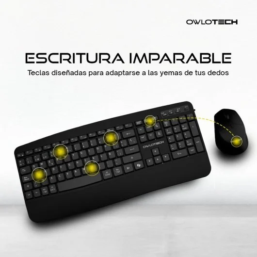 Owlotech MK500 Combo Teclado y Ratón Wireless Negro